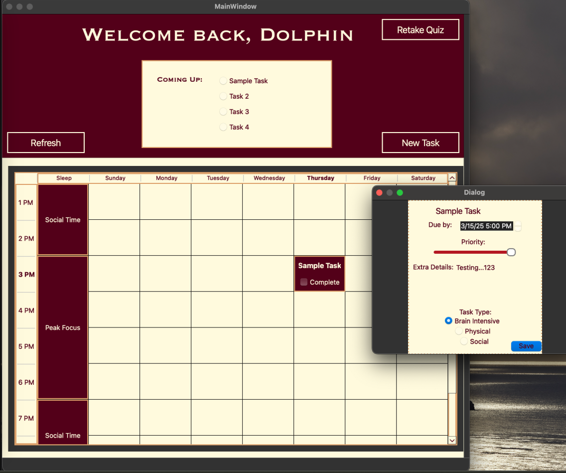 Chronotype task scheduler